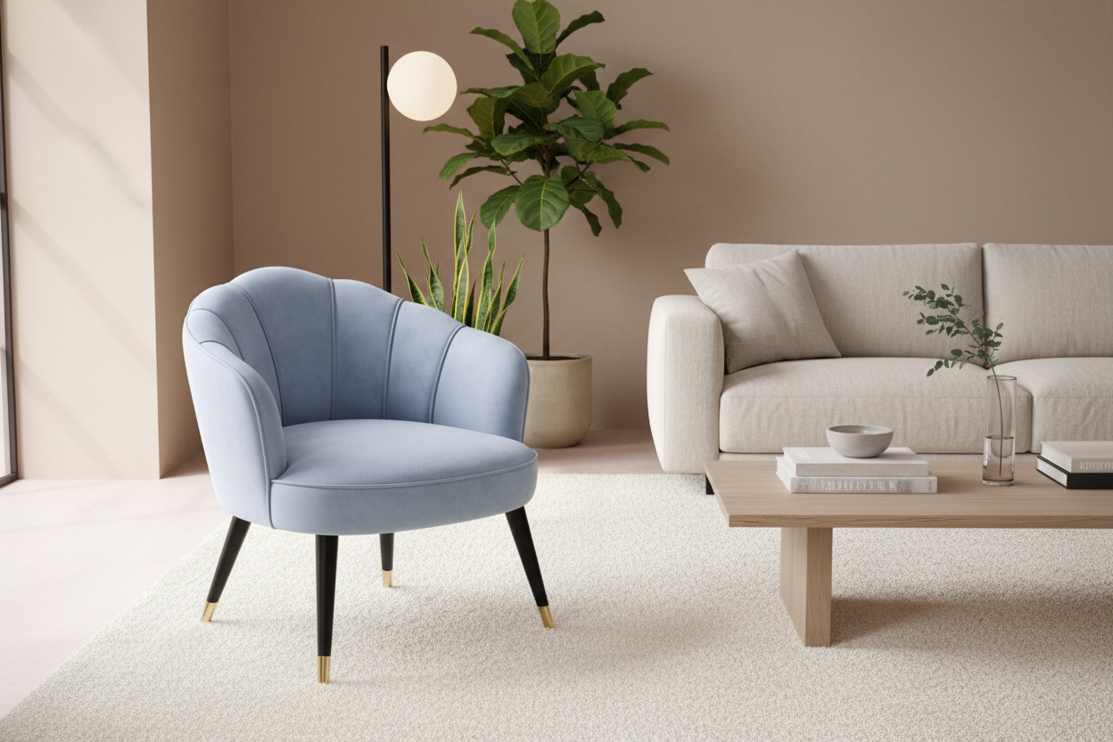 Голубое кресло в интерьере