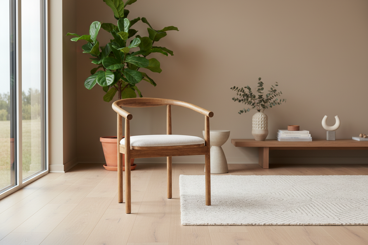 Деревянное кресло в интерьере