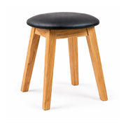 Hocker Stool Round – Runder Polsterhocker aus Massivholz