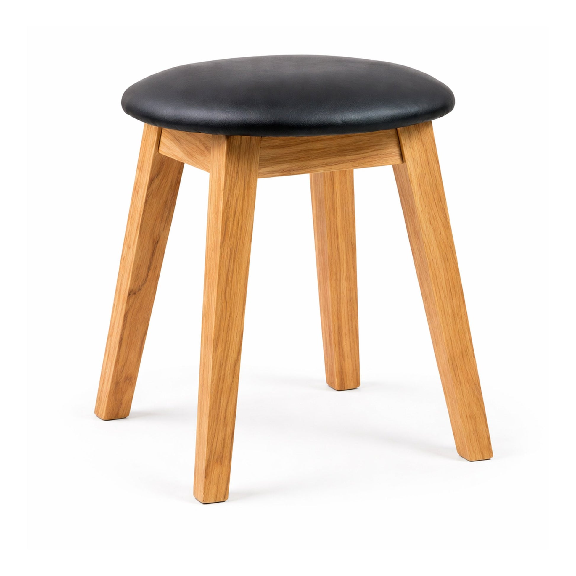 Hocker Stool Round – Runder Polsterhocker aus Massivholz